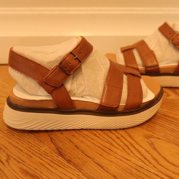 NWB VIONIC SOLANA Sandal 6 Wide leather tan comfort buckle walking relaxed ortho - Picture 5 of 8